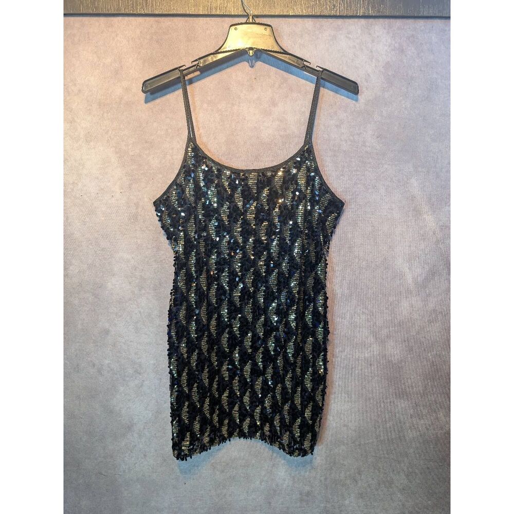 Jaymy black sequined bodycon party dress size 14